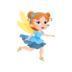 Flying Fairy in Blue Dress Transparent Sticker